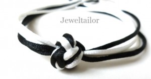 black and white button knot bracelet