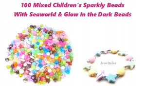 Jeweltailor 100 Mixed Children's Beads With Glow In the Dark & Seaworld Beads